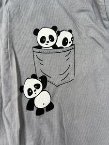 Cute Panda Print Long Sleeve Top