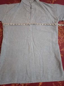 Striped Short Sleeve Kurta Shirt For Men