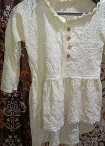 Vintage-Inspired Cream Lace Peplum Top