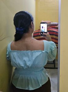 Stylish Blue Puff Sleeve Top