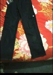 Black Wide Leg Cargo Pants