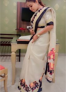 Elegant White Saree