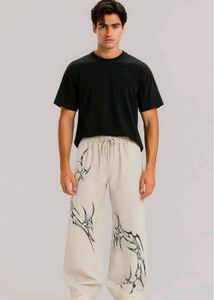 Tribal Print Wide Leg Pants