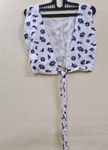 Floral Tie-Back Crop Top