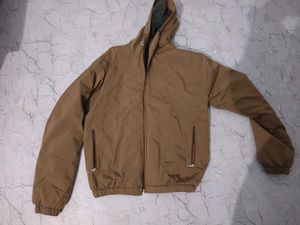 Tan Hooded Casual Jacket