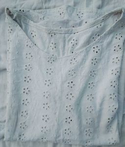 White Eyelet Short Sleeve Top