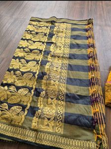 Vintage Checked Sari &amp; Blouse Set