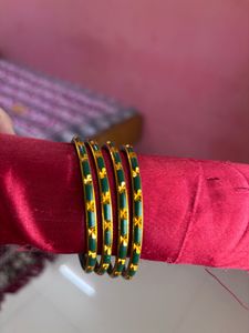 Green & Gold Bangle Set