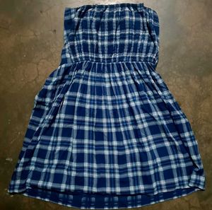 Plaid Strapless Dress