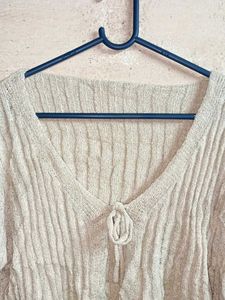 Oversized Cropped Knit Fashion Shrug