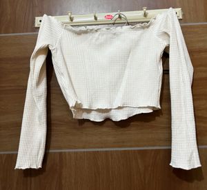 Full Sleeve Off Shoulder Cute Crop Top