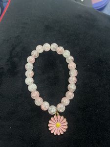 Pink &amp; White Beaded Bracelet Set
