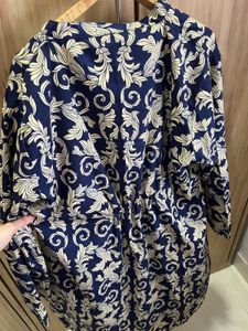 Navy Blue Floral Top