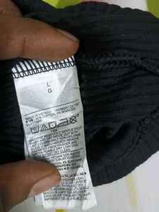 (1100)Basic Black Ribbed Tank Top