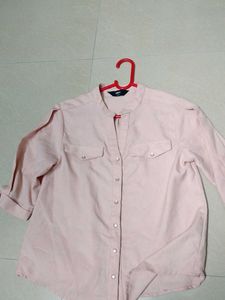 Pink 3/4 Sleeve Button-Down