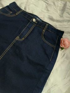 Dark Wash Denim Mini Skirt