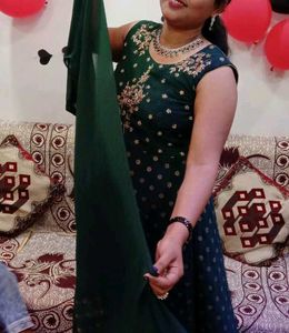 ❗Clearance Sale ❗🌲DARK GREEN 🌲☘️ LONG DRESS WITH