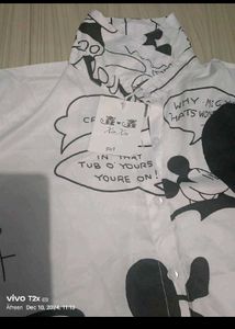 Mickey Mouse Print Shirt Dress