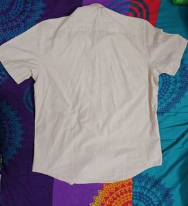 Peter England Beige Short Sleeve Shirt