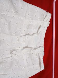 White Eyelet Mini Skirt