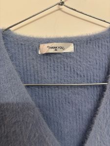 Blue Fuzzy Knit Dress