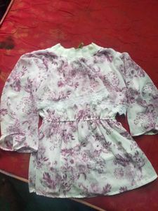 Floral Print Sheer Blouse