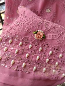 Onion Pink Embroidered Kurta Set