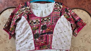 White &amp; Pink Chaniya choli with duppata