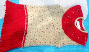 Vintage Red &amp; Cream Knit Sweater