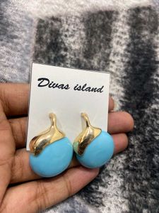 Blue Orb Dangle Earrings