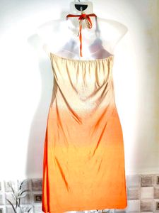 S/ M Size Orange Ombre Halter Dress