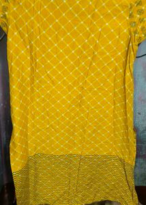 Yellow Printed Kurta