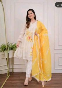 Yellow Colour Shifli Designer Plus Size Dress