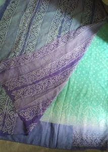 See green daily wear saree attached fall