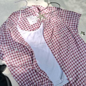 vinatge Printerest h&amp;m  red plaid shirt