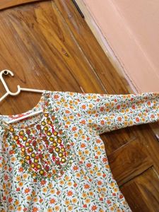 Brand New Floral Embroidered Kurti with Pant
