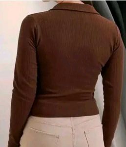 Brown Long Sleeve Top