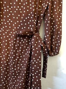 Brown Polka Dot Maxi Dress (item 32)