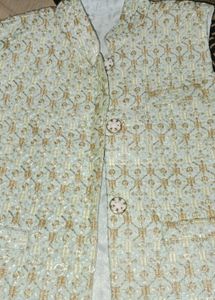 Mint Green Embroidered Sherwani Set - Festive Read