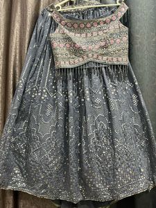 Elegant Grey Lehenga Choli Set