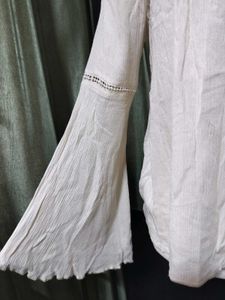 Elegant Cream Long Sleeve Blouse