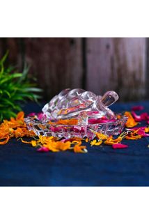 Vintage Clear Glass Turtle Figurine