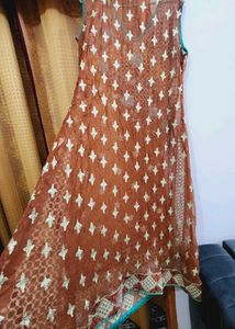 🤎Pakistani Anarkali Demi Stitched Dress