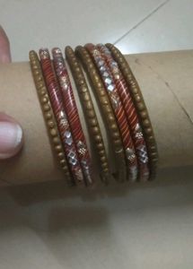 Vintage Red &amp; Gold Bangle Set