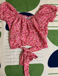 Pink Leopard Print Crop Top