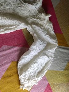 Ruched White Crop Top