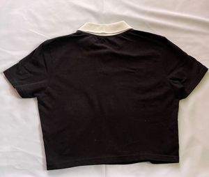 Black Crop Top with Zipper