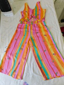 Striped Girl&#39;s Jumpsuit Set