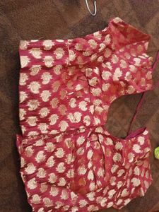 Red &amp; Gold Brocade Blouse