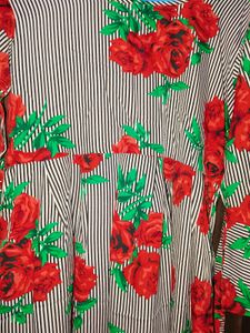 New Modern Stylish Grey Rose Print Long Dress
